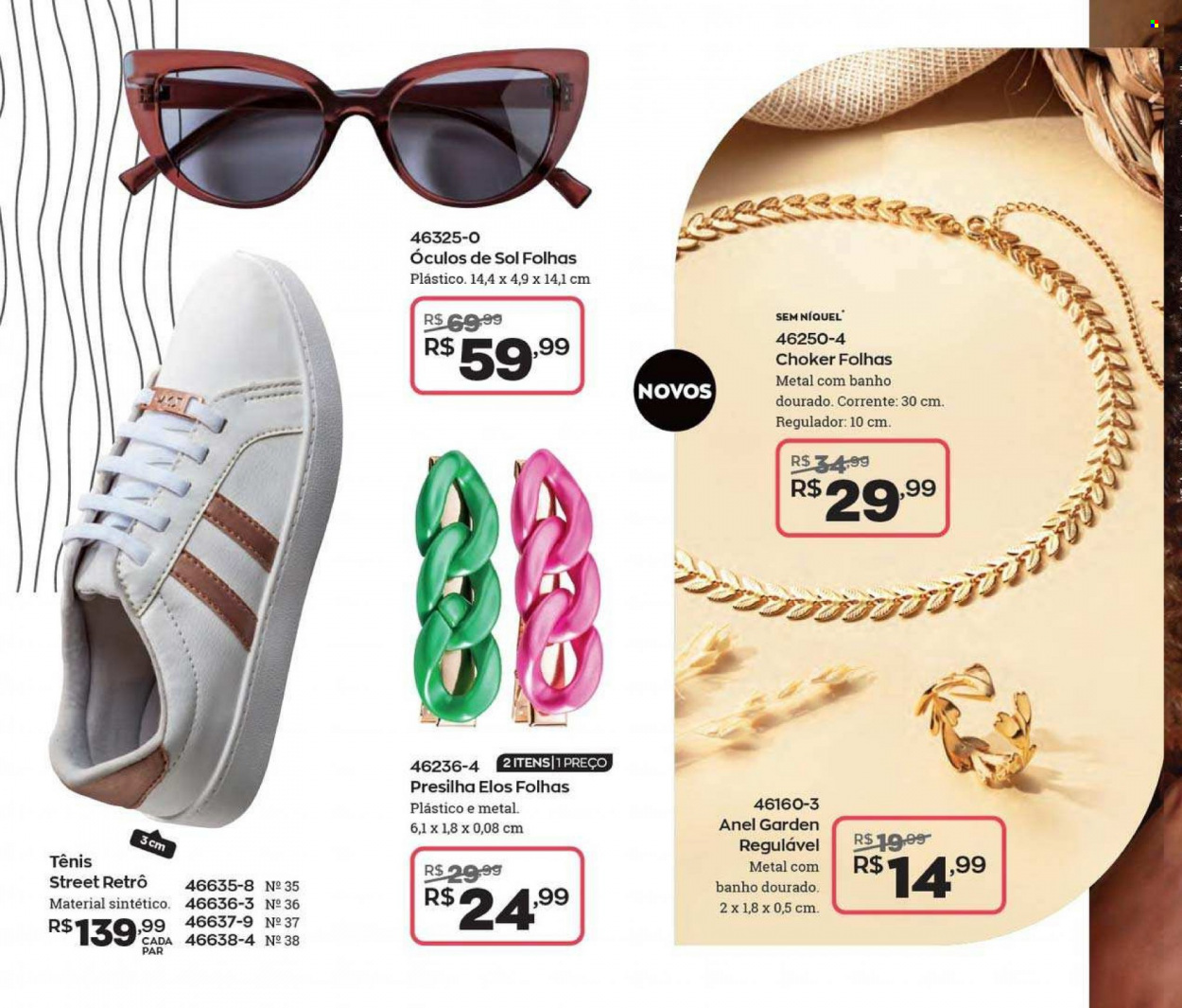 thumbnail - Folheto Avon - Produtos em promoção - óculos, anél, choker, óculos de sol, tênis. Página 88.
