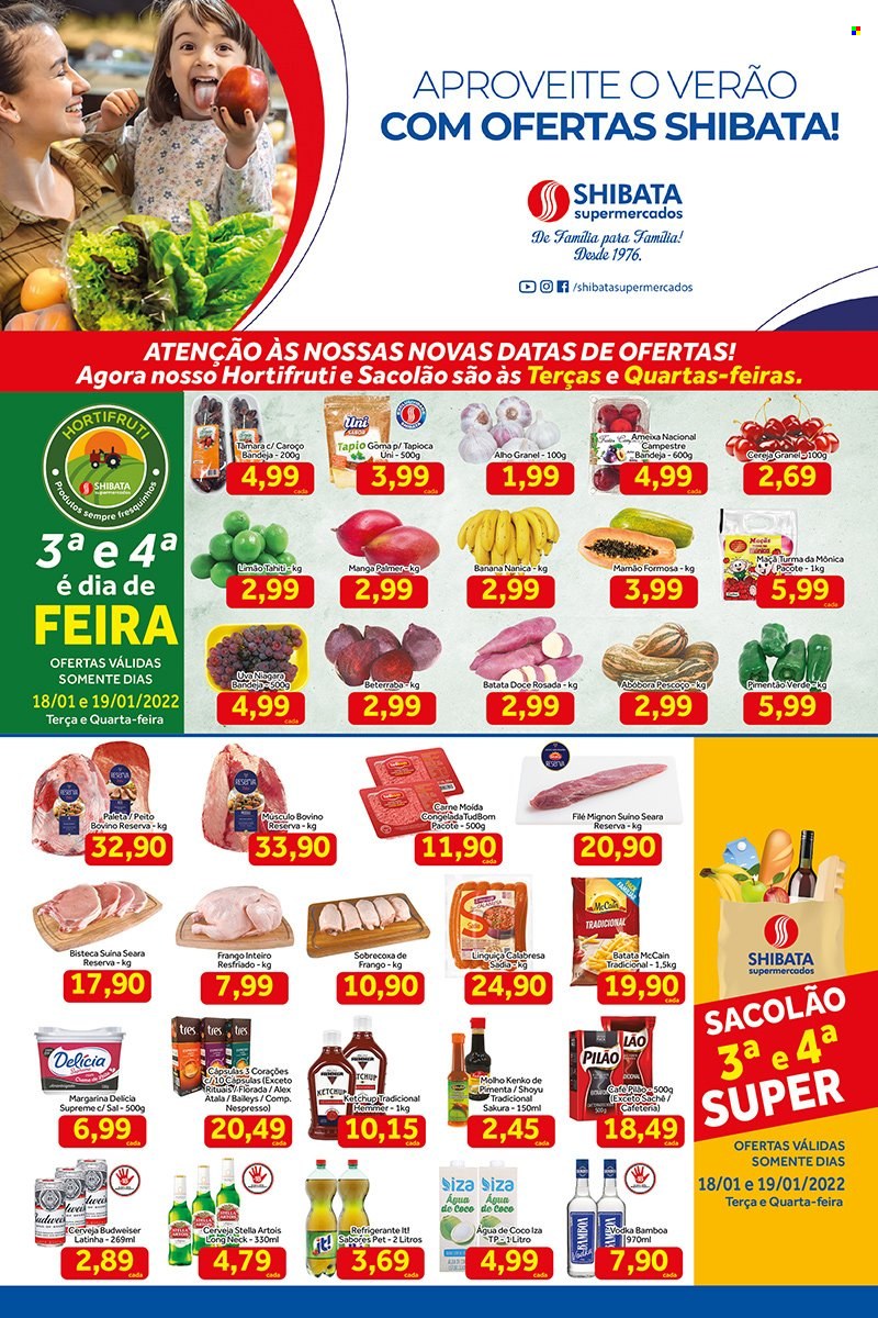 Folheto Shibata Supermercados - 18/01/2022 - 24/01/2022. Página 1