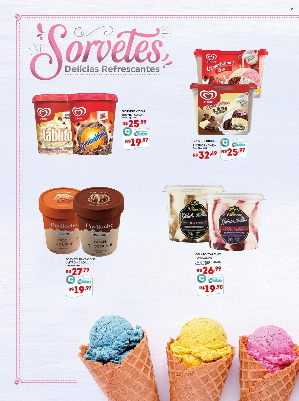 thumbnail - Folheto Bistek Supermercados - 19/01/2022 - 01/02/2022 - Produtos em promoção - iogurte, iogurte grego, creme de chantilly, sorvete, Ovomaltine. Página 2.