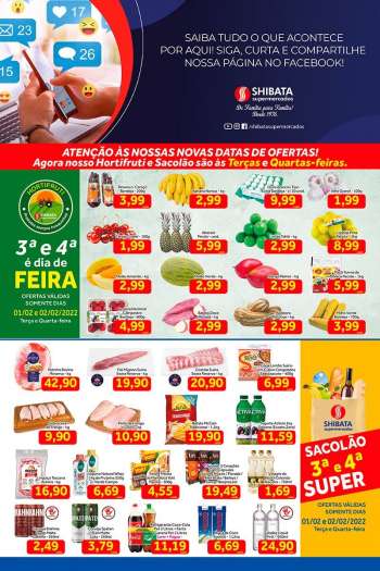 Folheto Shibata Supermercados - 01/02/2022 - 07/02/2022.