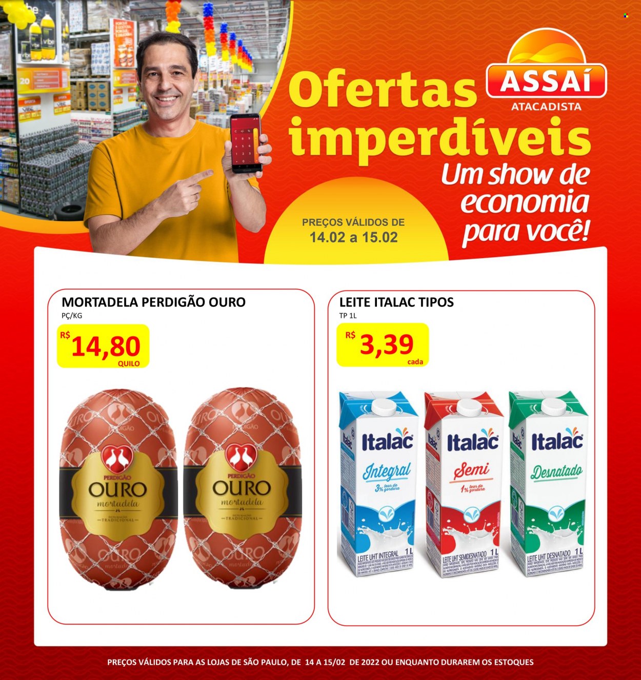 Folheto Assaí Atacadista - 14/02/2022 - 15/02/2022. Página 1