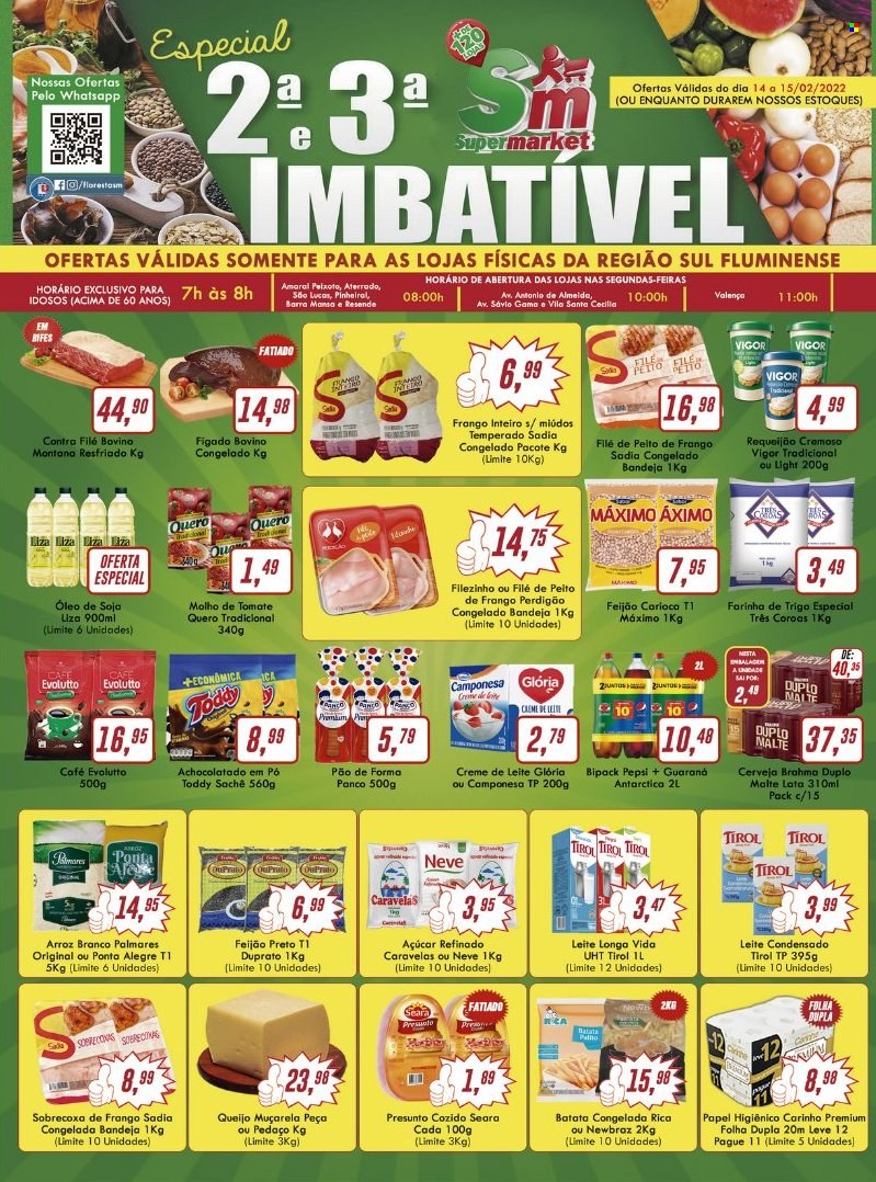 Folheto Rede Supermarket - 14/02/2022 - 15/02/2022. Página 1