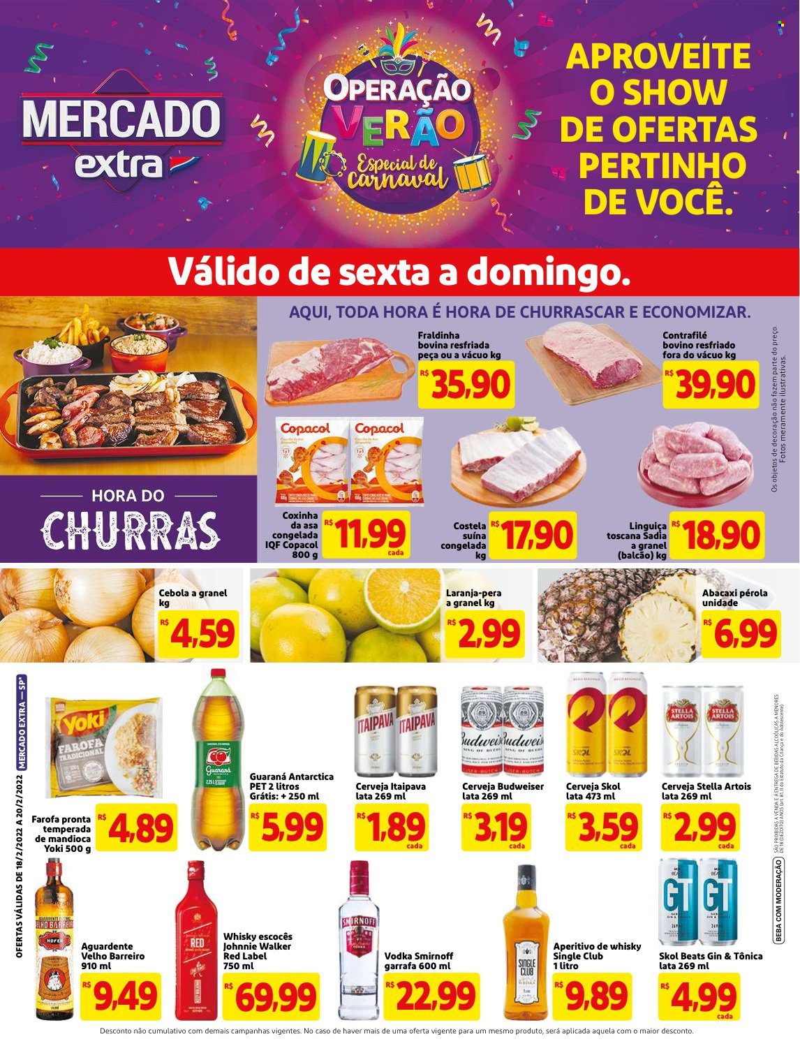 Folheto Mercado Extra - 18/02/2022 - 20/02/2022. Página 1