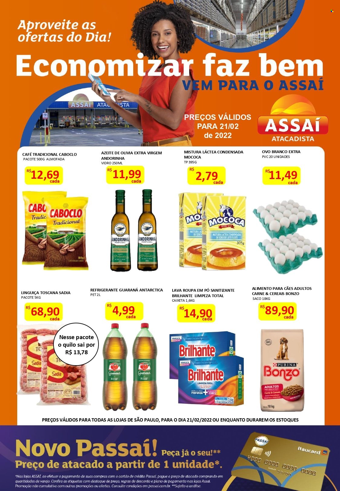 Folheto Assaí Atacadista - 21/02/2022 - 21/02/2022. Página 1