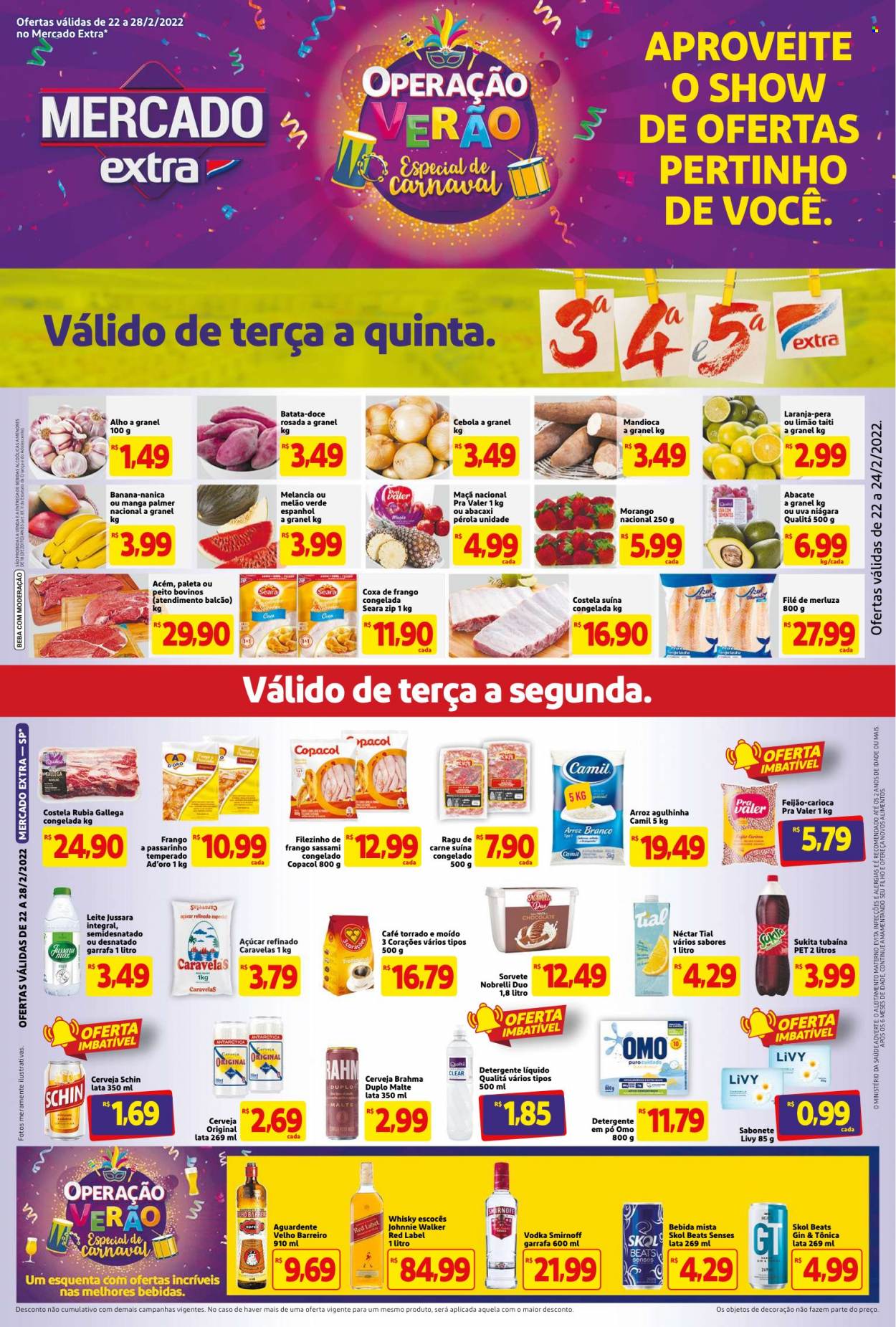 Folheto Mercado Extra - 22/02/2022 - 28/02/2022. Página 1