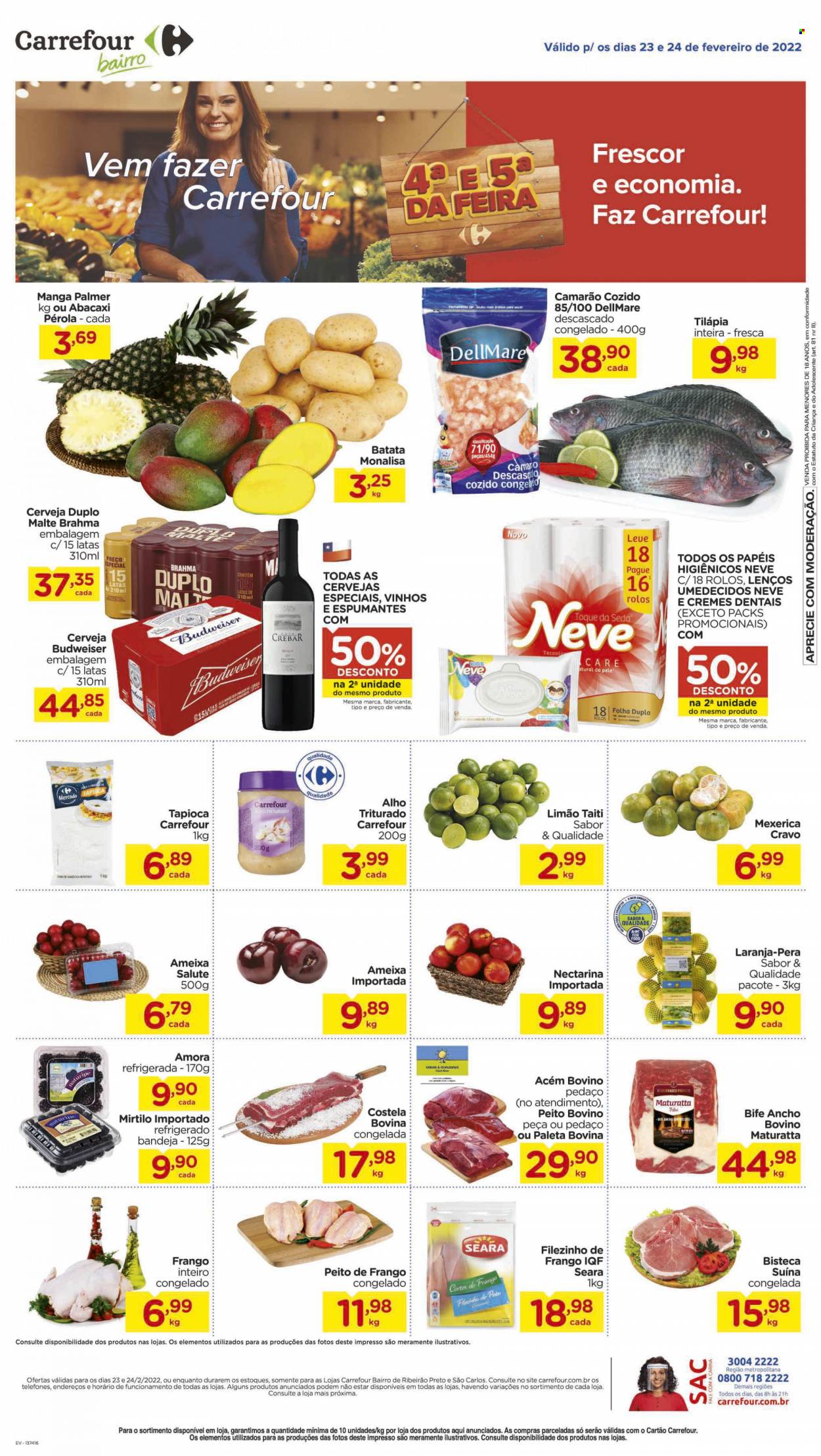 Folheto Carrefour Bairro - 23/02/2022 - 24/02/2022. Página 1