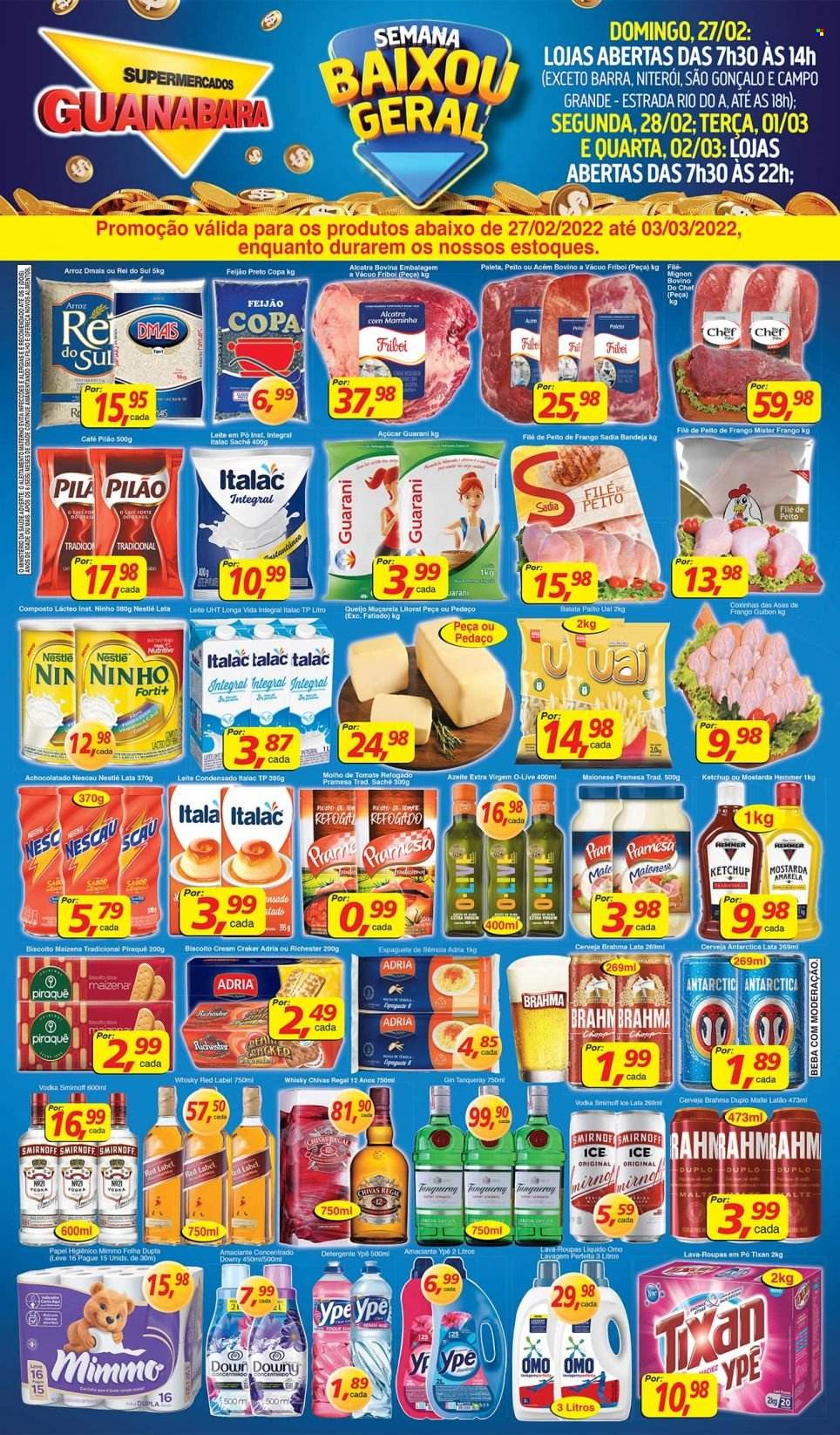 Folheto Supermercados Guanabara - 27/02/2022 - 03/03/2022. Página 1