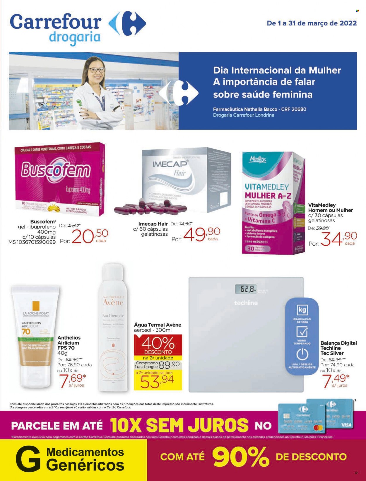 Folheto Carrefour Drogaria - 01/03/2022 - 31/03/2022. Página 1