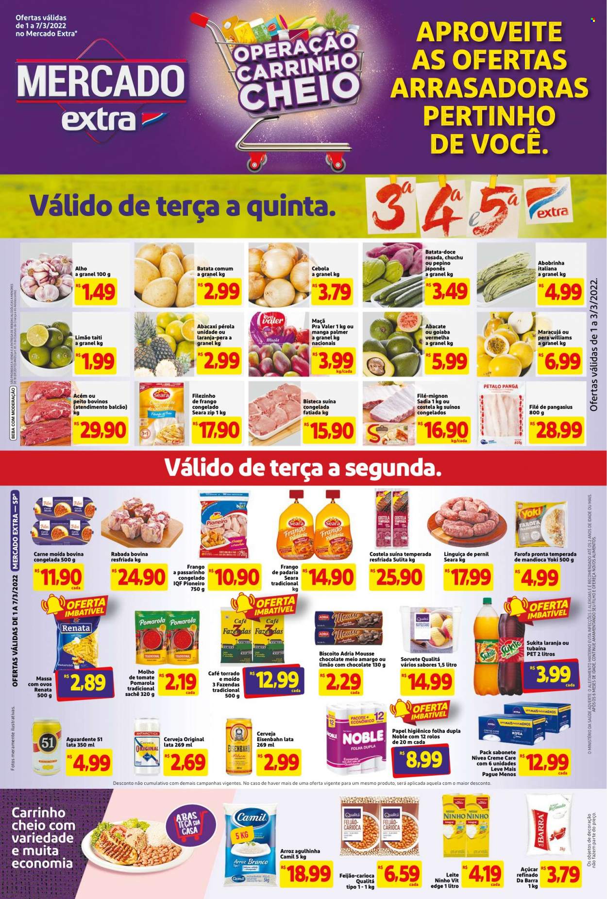 Folheto Mercado Extra - 01/03/2022 - 07/03/2022. Página 1