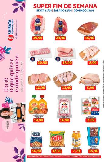 Folheto Shibata Supermercados - 11/03/2022 - 13/03/2022.