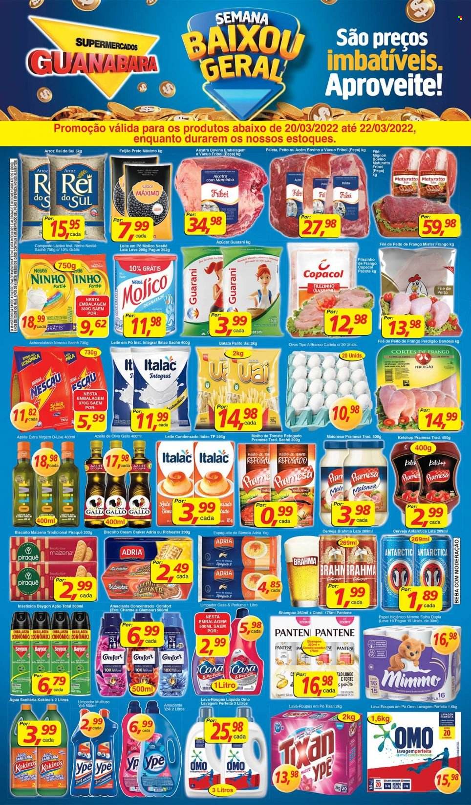 Folheto Supermercados Guanabara - 20/03/2022 - 22/03/2022. Página 1