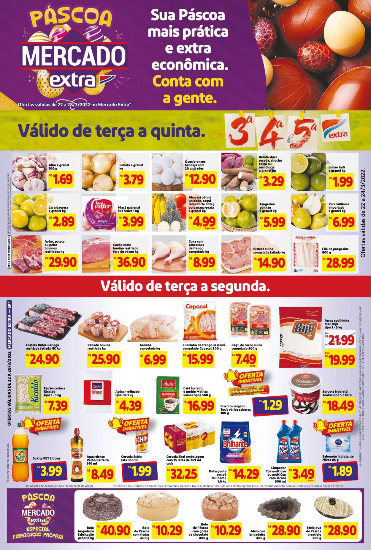Folheto Mercado Extra - 22/03/2022 - 28/03/2022. Página 1