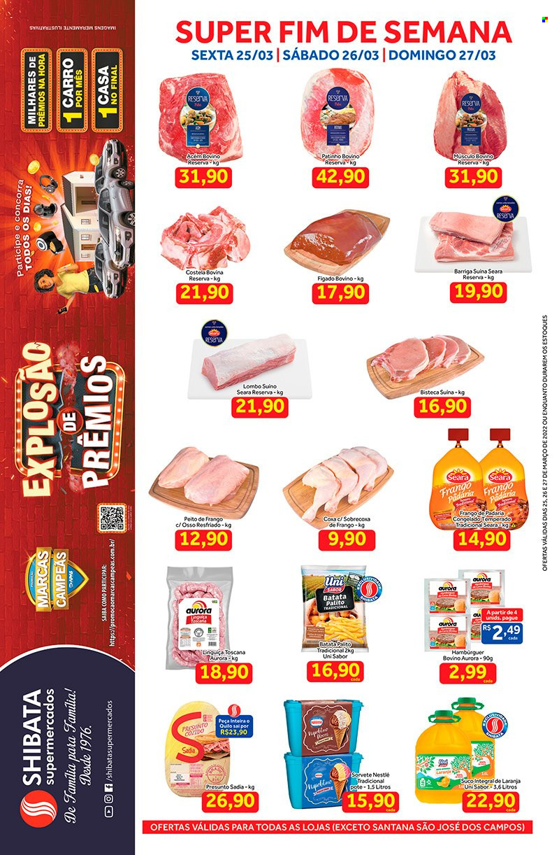 Folheto Shibata Supermercados - 25/03/2022 - 27/03/2022. Página 1