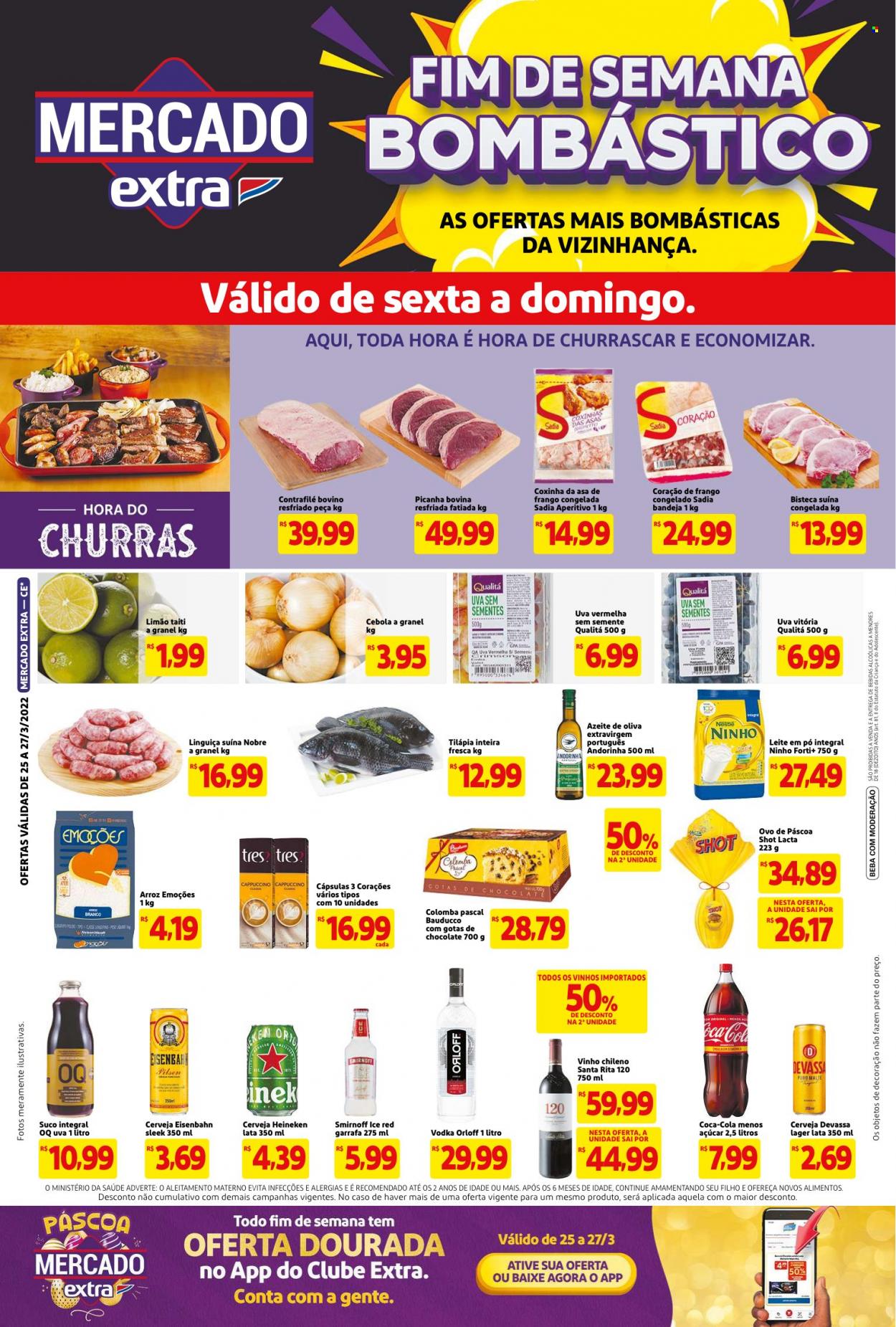 Folheto Mercado Extra - 25/03/2022 - 27/03/2022. Página 1
