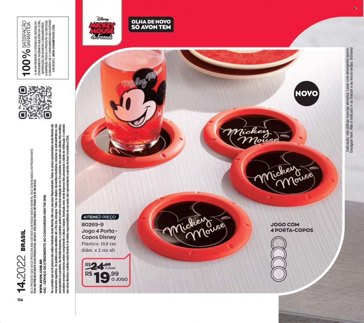 thumbnail - Folheto Avon - Produtos em promoção - Disney, detergente, Avon, esponja. Página 114.