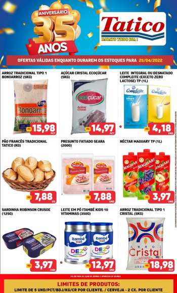 Folheto Supermercados Tatico - 25/04/2022 - 25/04/2022.