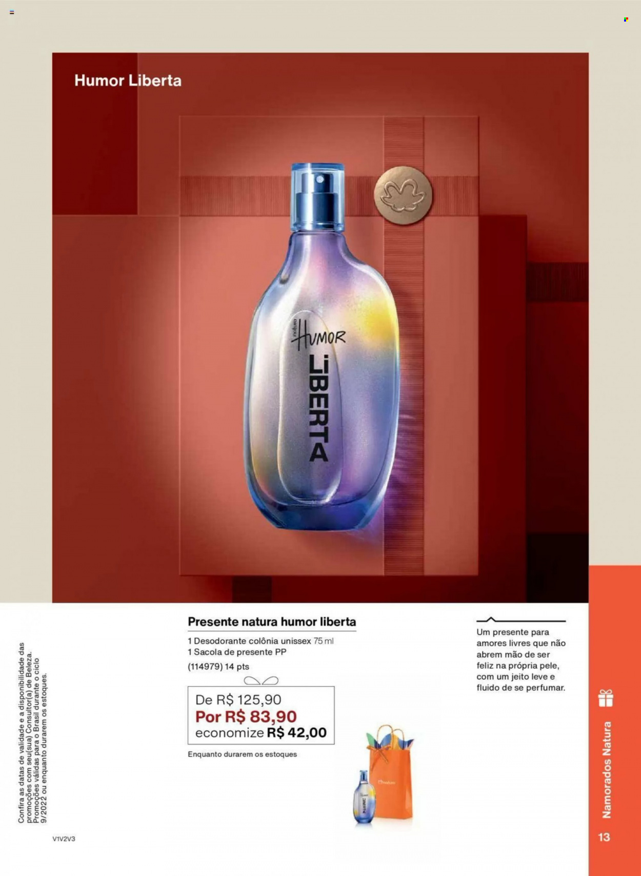 thumbnail - Folheto Natura - Produtos em promoção - desodorante, antitranspirante. Página 13.