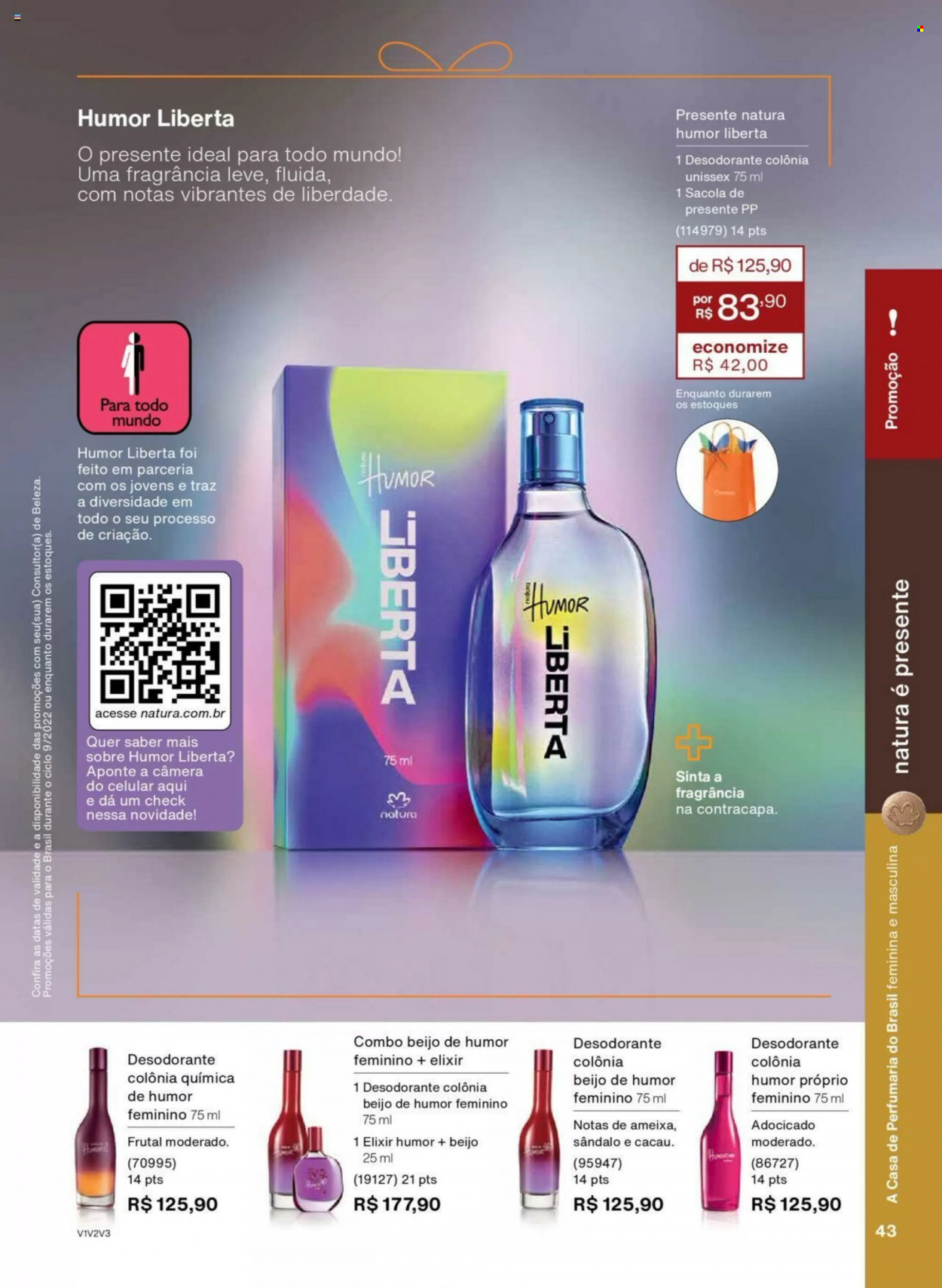 thumbnail - Folheto Natura - Produtos em promoção - desodorante, antitranspirante. Página 43.