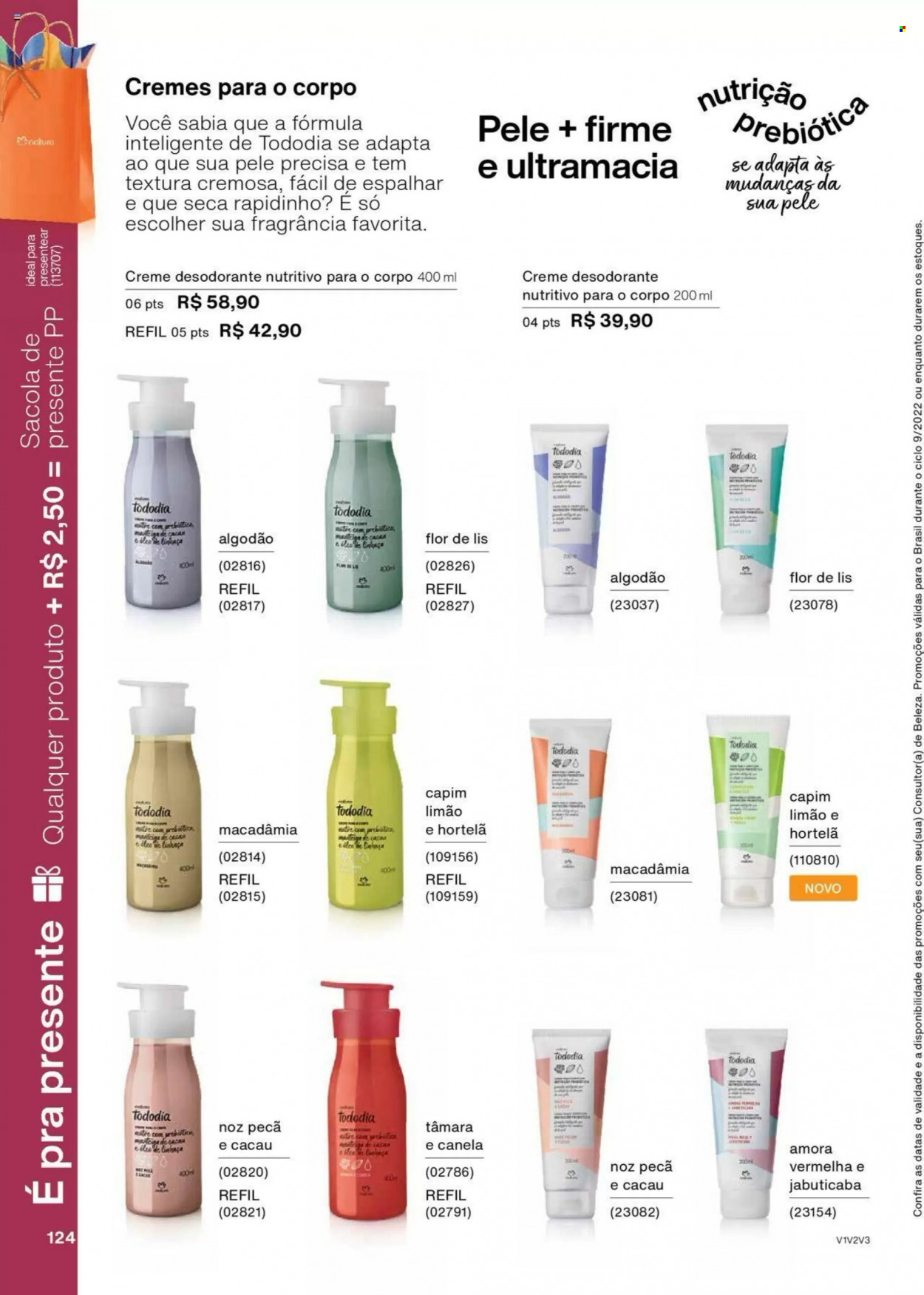 thumbnail - Folheto Natura - Produtos em promoção - desodorante, antitranspirante. Página 124.