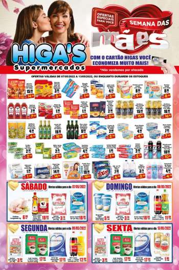 Folheto Supermercado Higas - 07/05/2022 - 13/05/2022.