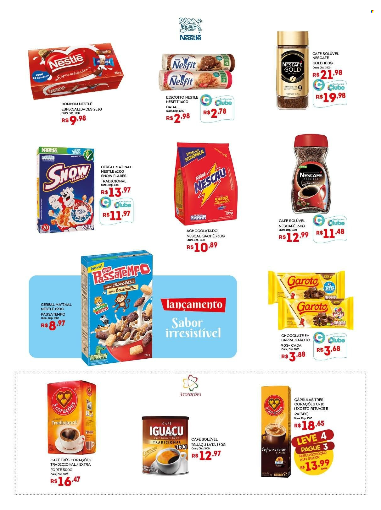 thumbnail - Folheto Bistek Supermercados - 11/05/2022 - 24/05/2022 - Produtos em promoção - leite, achocolatado, biscoito, Nestlé, bombom, caramelos, Nescau, café, Nescafé, café solúvel. Página 9.