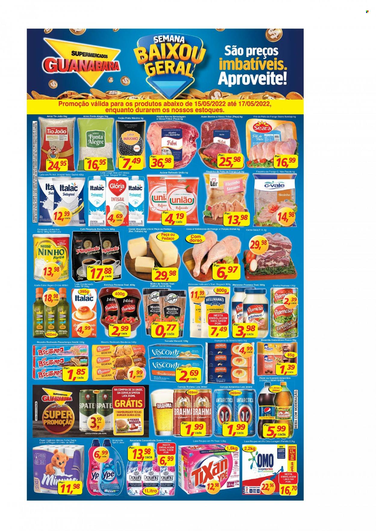 Folheto Supermercados Guanabara - 15/05/2022 - 17/05/2022. Página 1