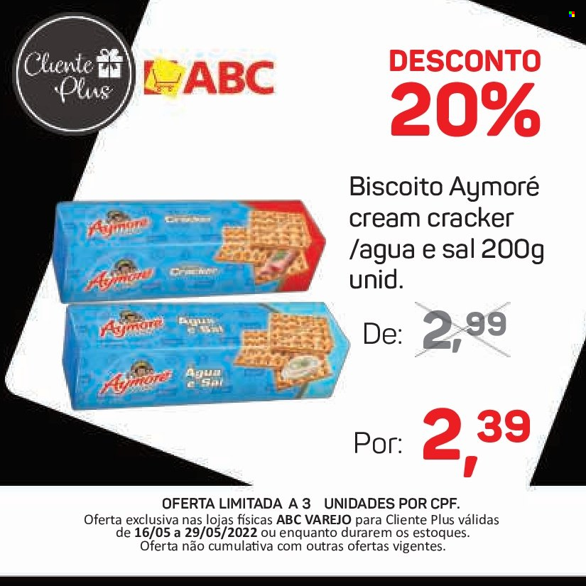 thumbnail - Folheto Super ABC - 16/05/2022 - 29/05/2022 - Produtos em promoção - biscoito, cracker, água. Página 14.