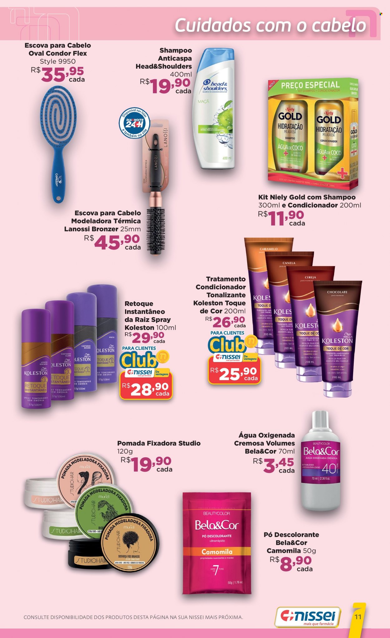 thumbnail - Folheto Farmácias Nissei - 02/05/2022 - 31/05/2022 - Produtos em promoção - shampoo, Head & Shoulders, escova, Wella. Página 11.
