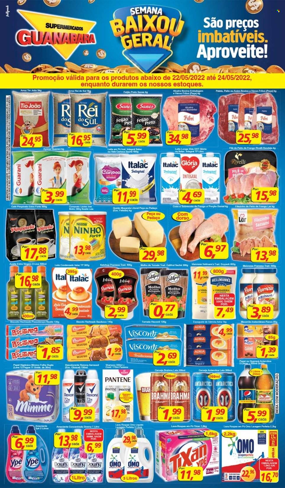 Folheto Supermercados Guanabara - 22/05/2022 - 24/05/2022. Página 1