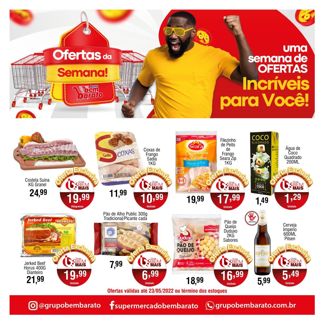 thumbnail - Folheto Supermercado Bem Barato - 17/05/2022 - 23/05/2022.