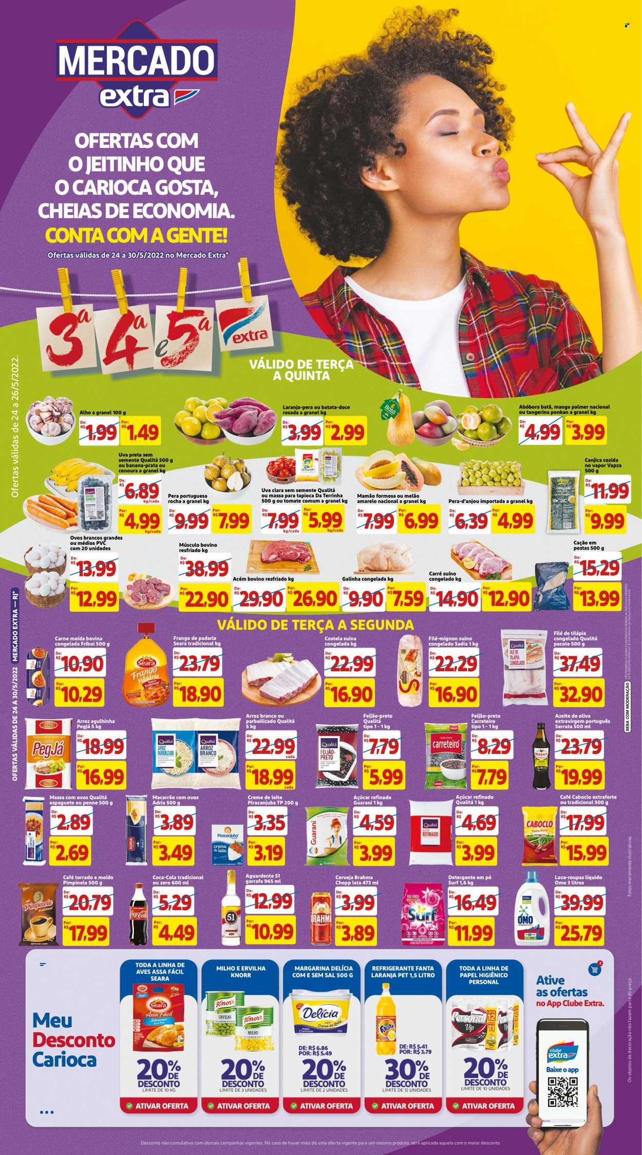 Folheto Mercado Extra - 24/05/2022 - 30/05/2022. Página 1