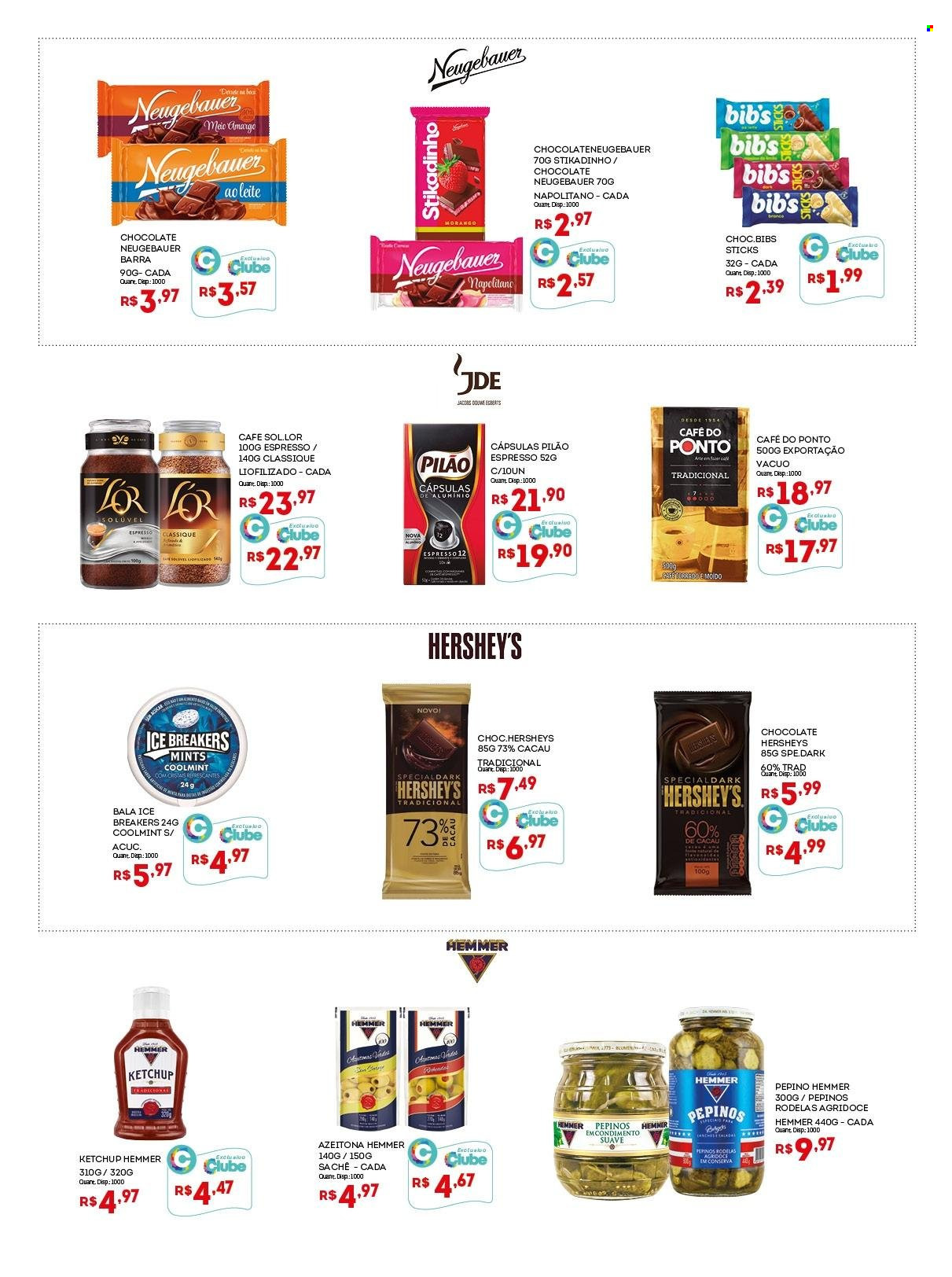 thumbnail - Folheto Bistek Supermercados - 25/05/2022 - 07/06/2022 - Produtos em promoção - azeitona, pepino, chocolate, Neugebauer, condimento, ketchup, café, Jacobs. Página 10.