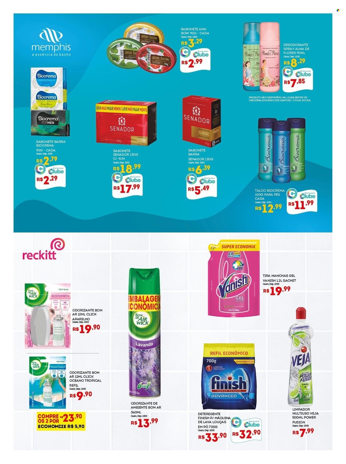 thumbnail - Folheto Bistek Supermercados - 25/05/2022 - 07/06/2022 - Produtos em promoção - sabonete, talco, limpador, Vanish, tira-manchas, Finish, desodorante, antitranspirante, Air Wick. Página 17.