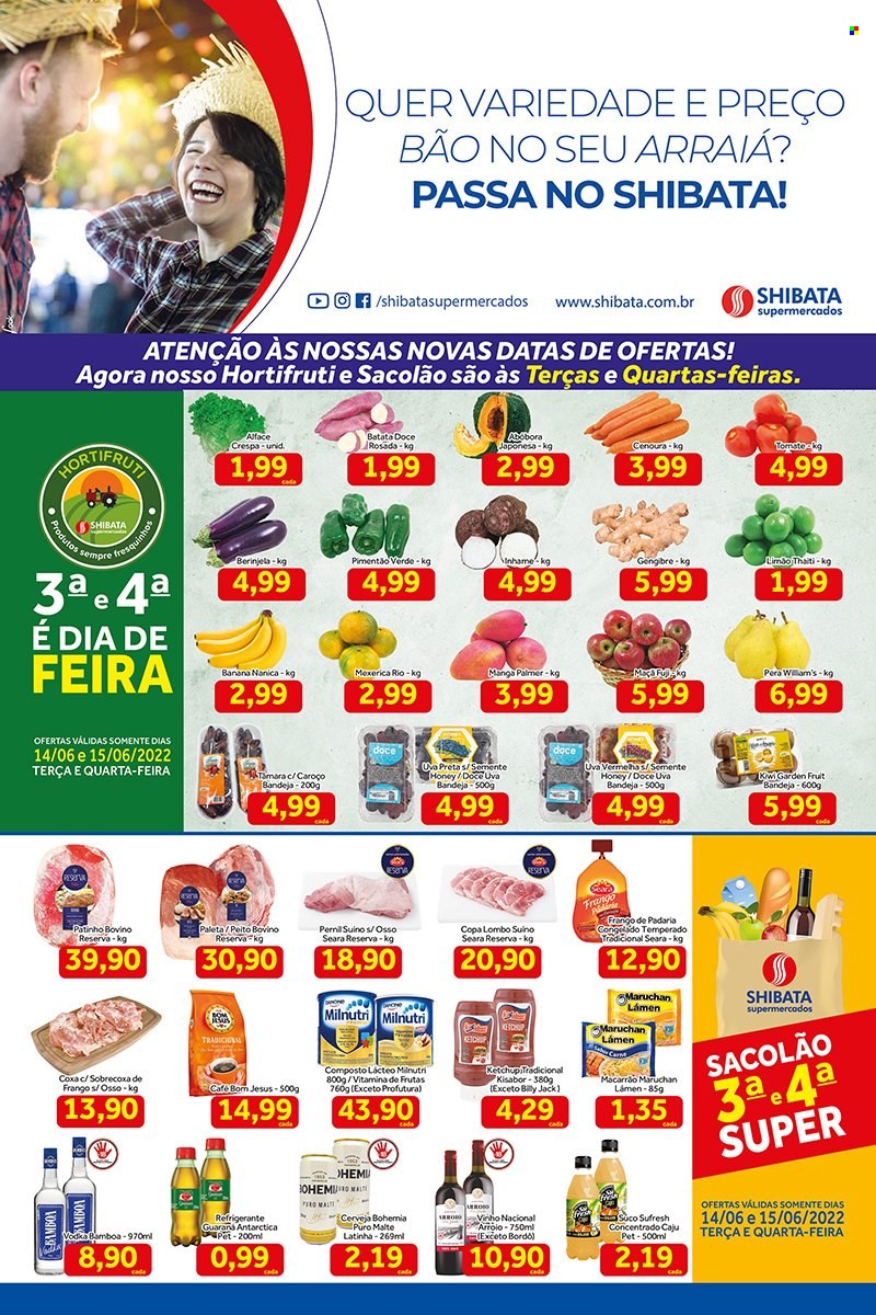 Folheto Shibata Supermercados - 14/06/2022 - 20/06/2022. Página 1
