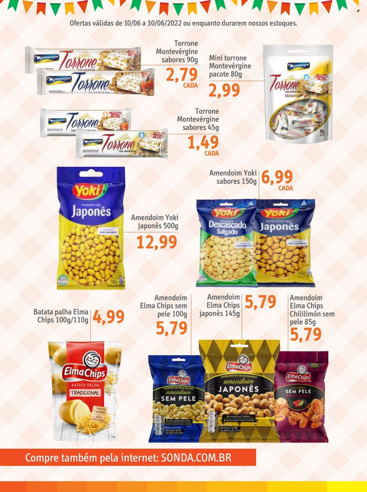 thumbnail - Folheto Sonda Supermercados - 10/06/2022 - 30/06/2022 - Produtos em promoção - Yoki, batata palha, chips, amendoim. Página 8.