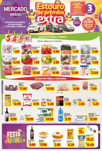 Folheto Mercado Extra - 21/06/2022 - 27/06/2022.