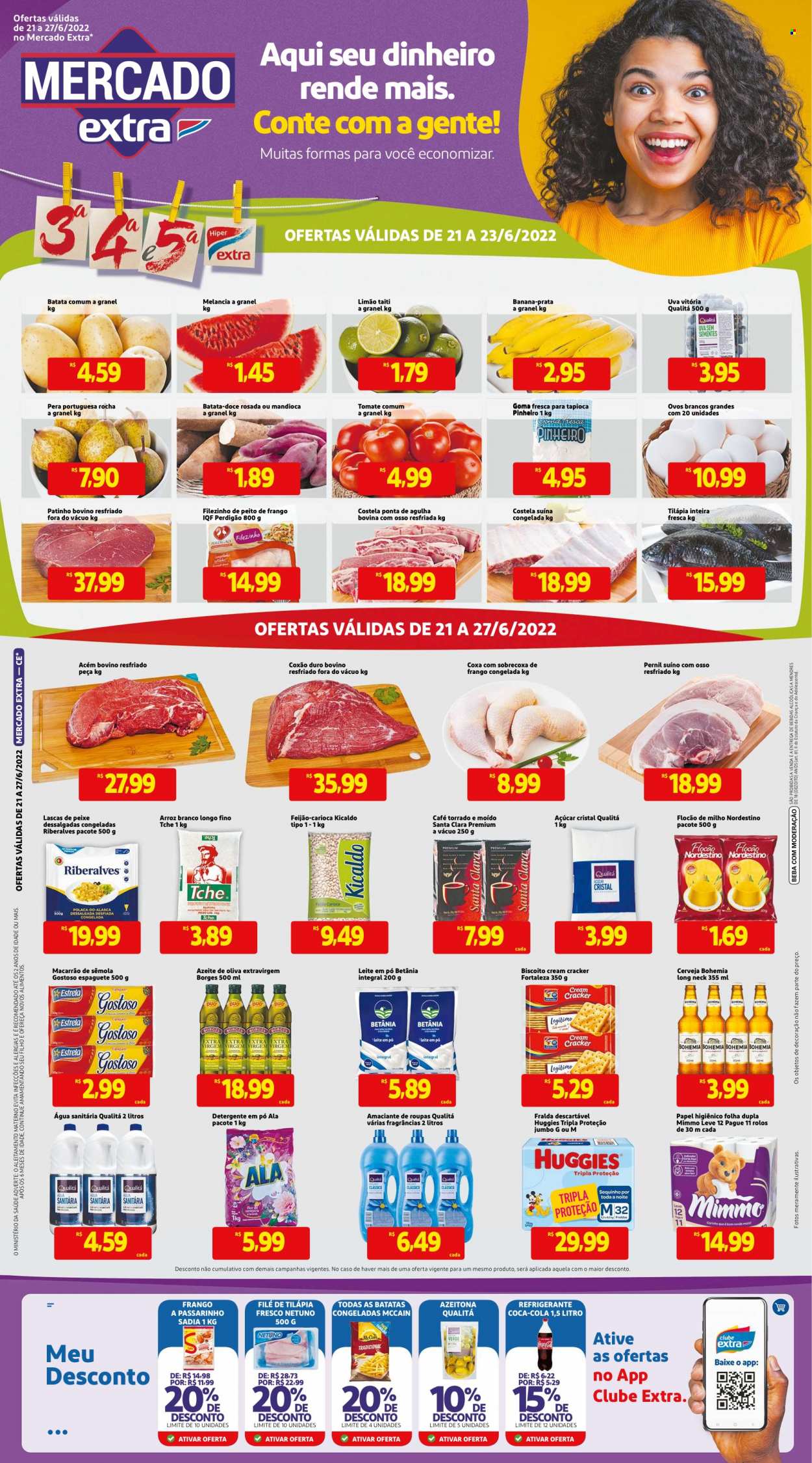 Folheto Mercado Extra - 21/06/2022 - 27/06/2022. Página 1