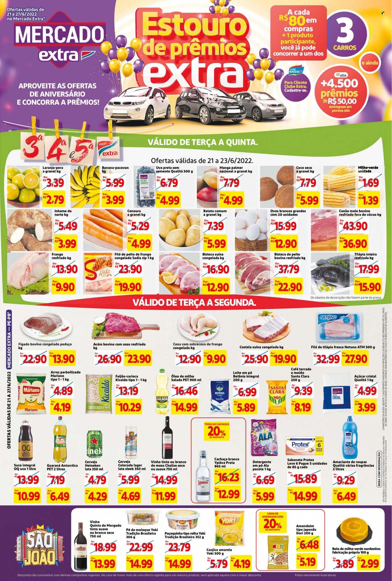 Folheto Mercado Extra - 21/06/2022 - 27/06/2022. Página 1