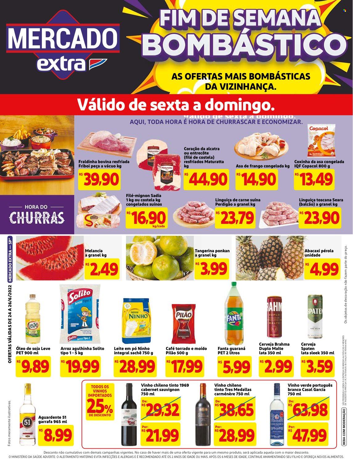 Folheto Mercado Extra - 24/06/2022 - 26/06/2022. Página 1