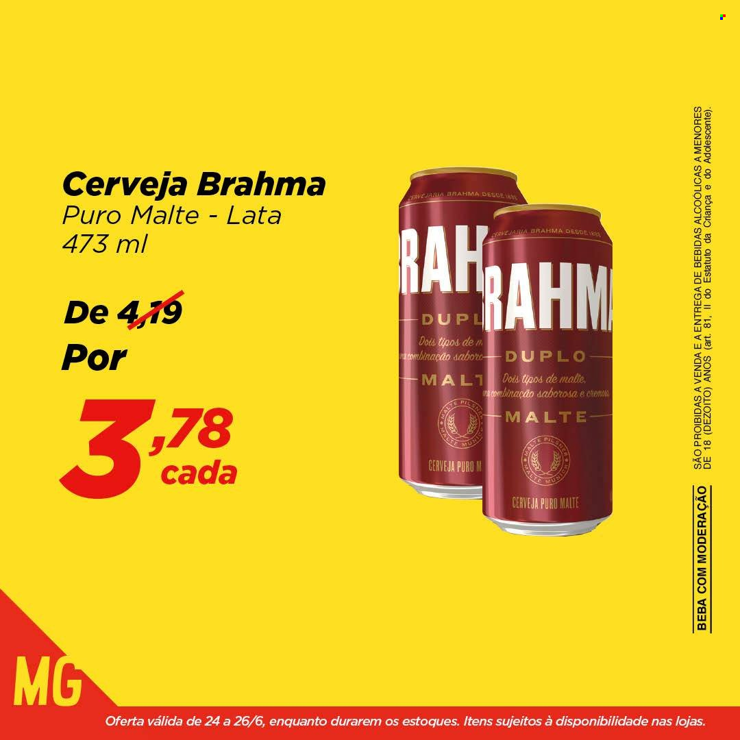 thumbnail - Folheto Dia - 24/06/2022 - 26/06/2022 - Produtos em promoção - Brahma, cerveja, Puro Malte. Página 8.