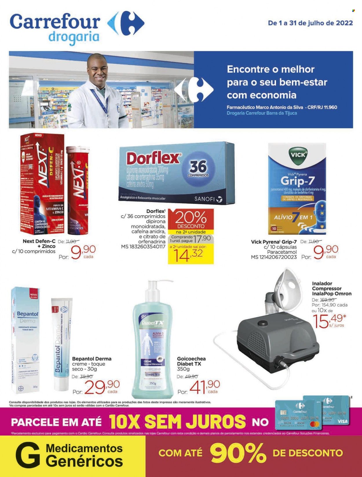 Folheto Carrefour Drogaria - 01/07/2022 - 31/07/2022. Página 1