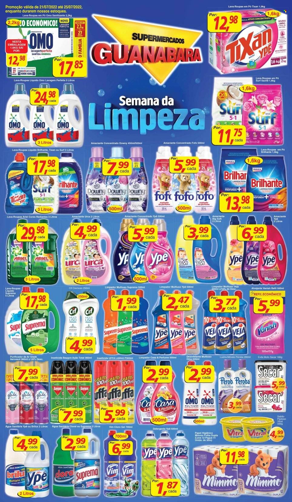 Folheto Supermercados Guanabara - 21/07/2022 - 25/07/2022. Página 1