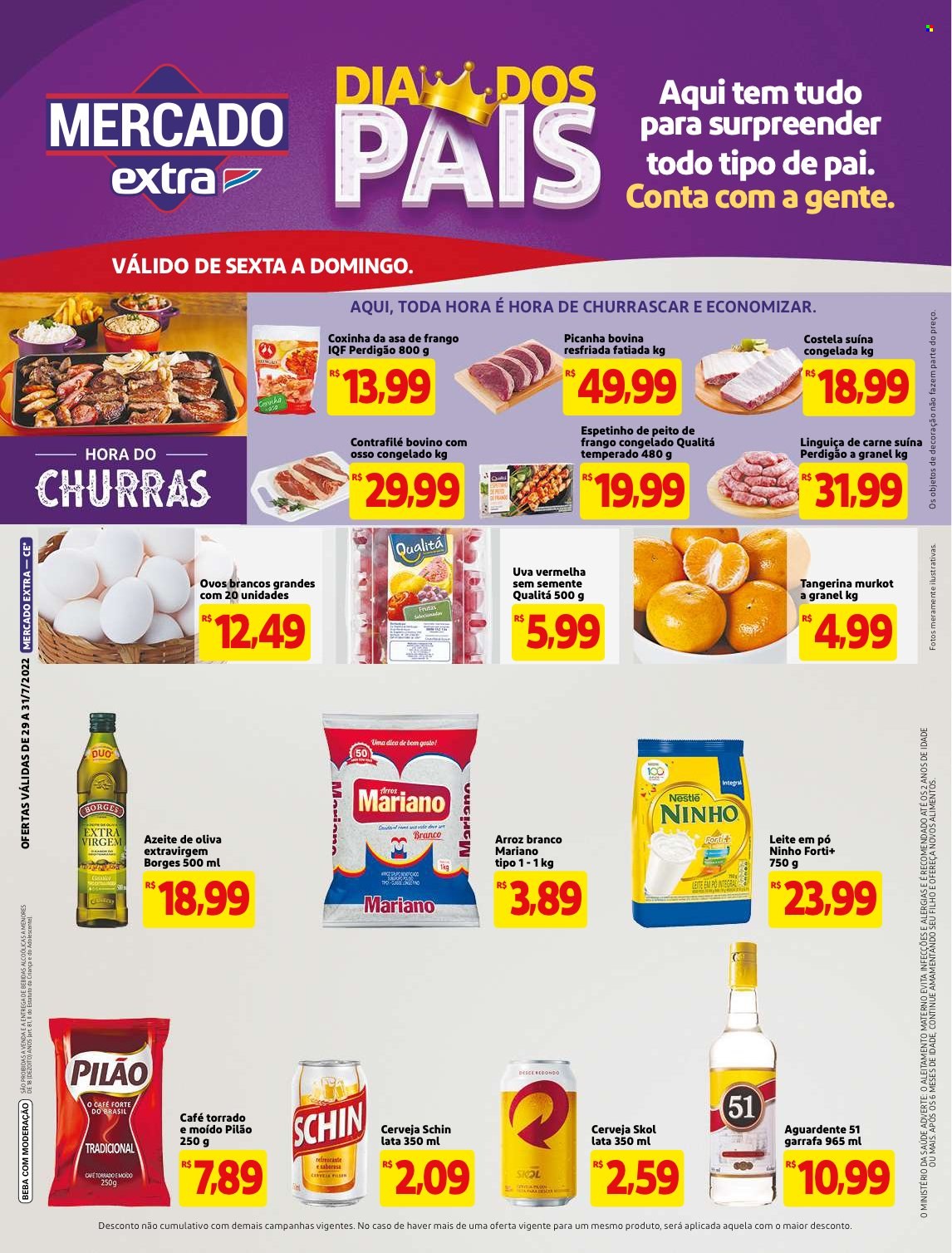 Folheto Mercado Extra - 29/07/2022 - 31/07/2022. Página 1