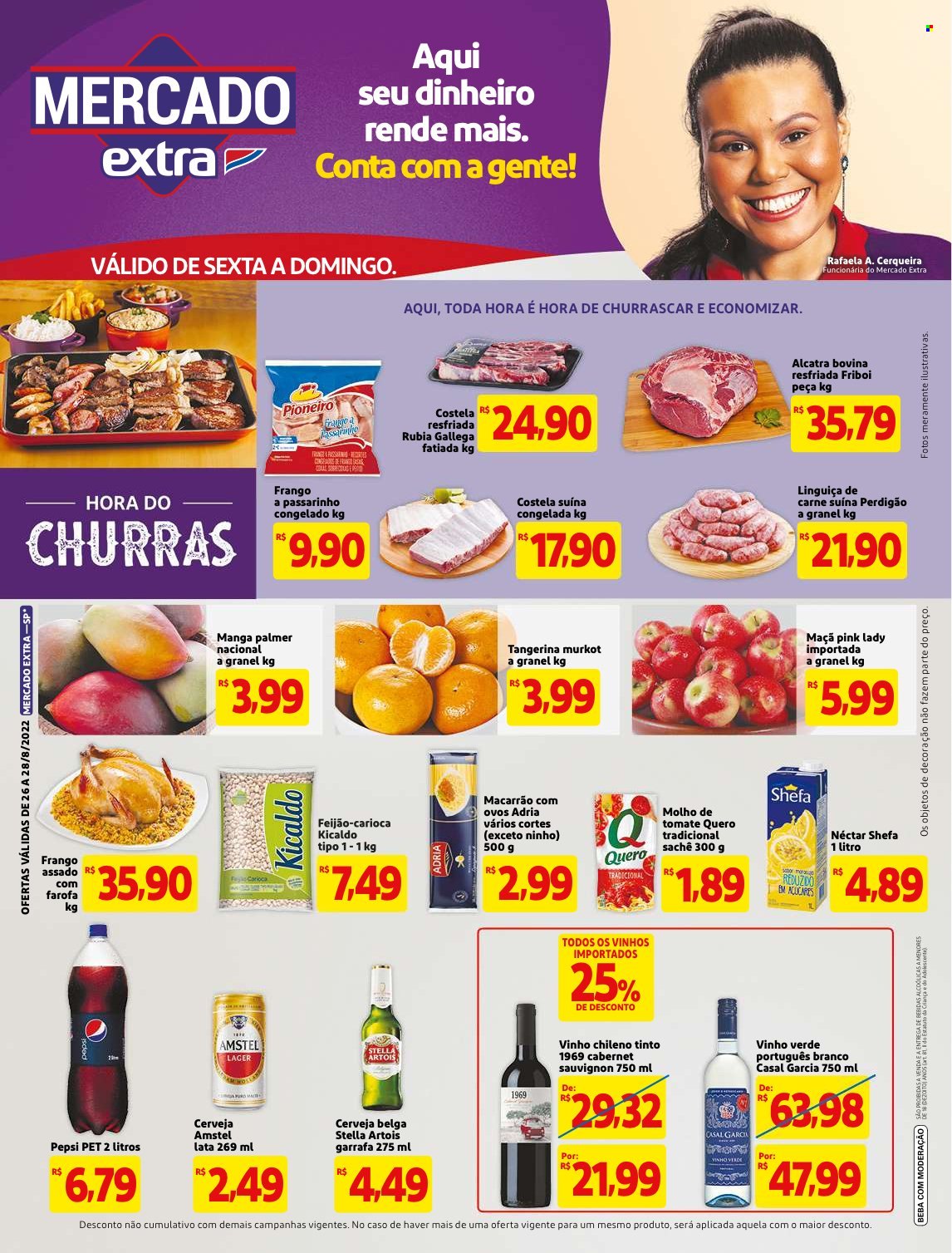 Folheto Mercado Extra - 26/08/2022 - 28/08/2022. Página 1
