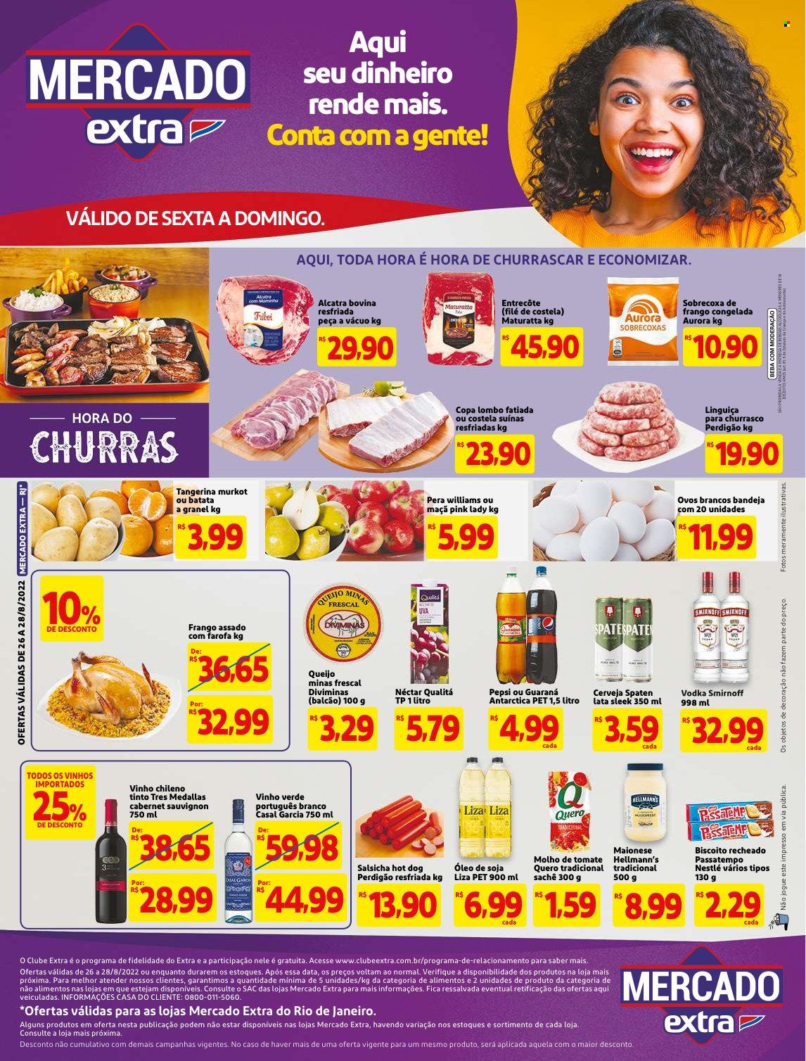 Folheto Mercado Extra - 26/08/2022 - 28/08/2022. Página 1