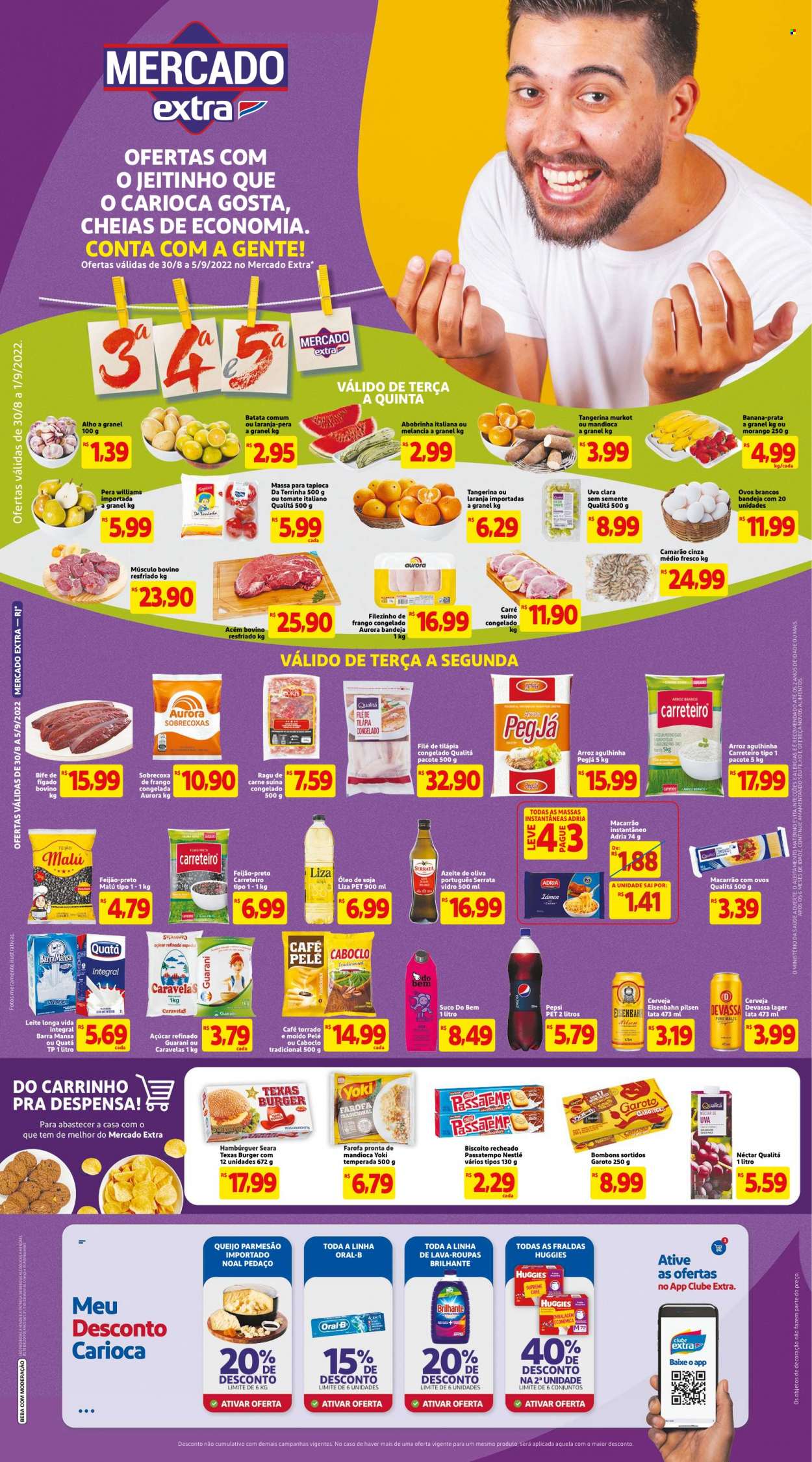 Folheto Mercado Extra - 30/08/2022 - 05/09/2022. Página 1