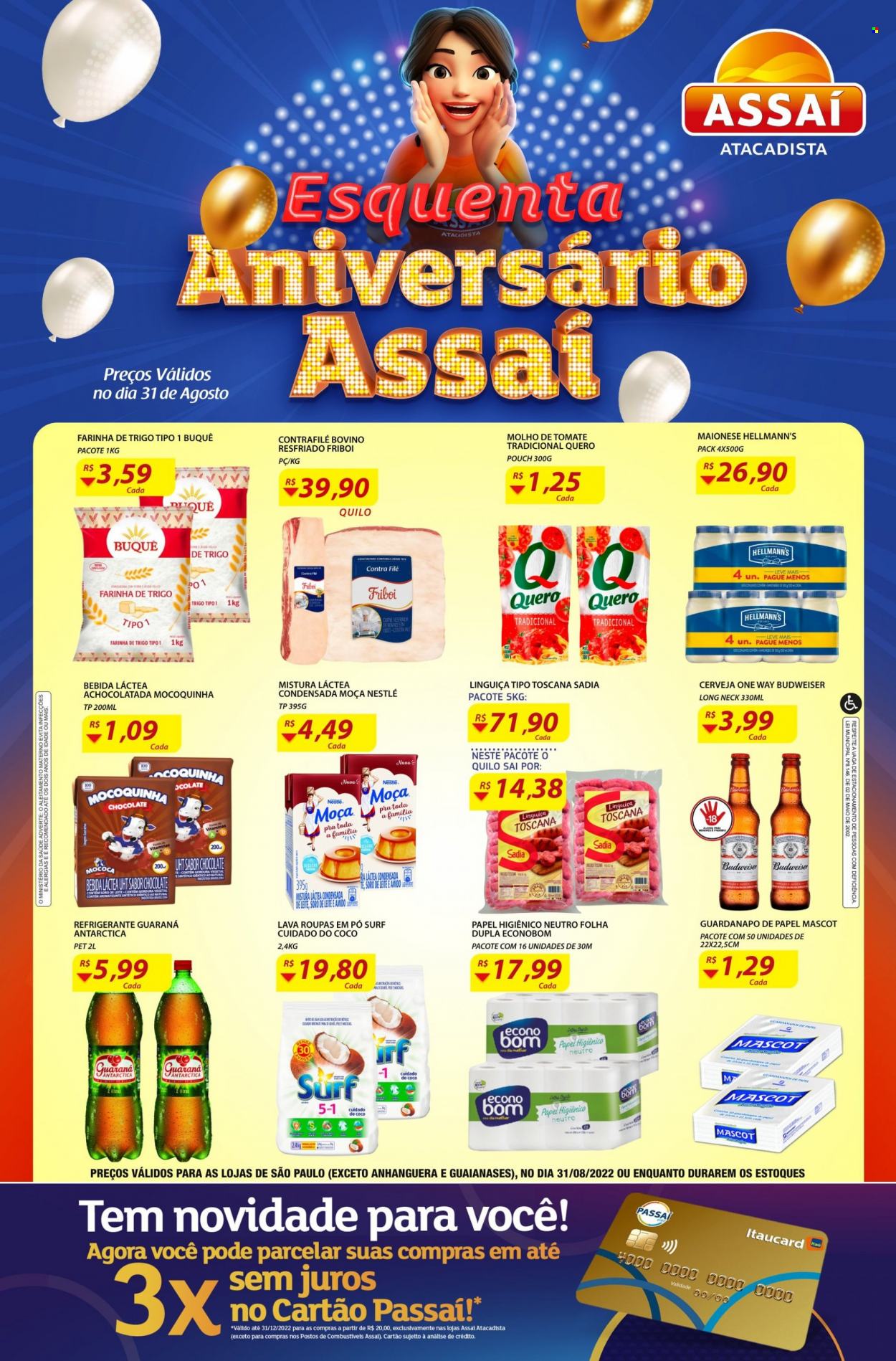 Folheto Assaí Atacadista - 31/08/2022 - 31/08/2022. Página 1