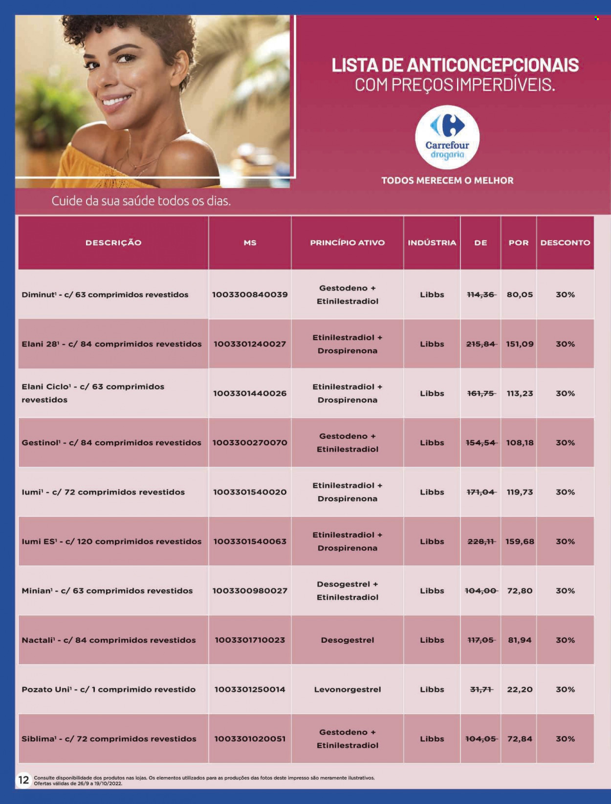 Folheto Carrefour Drogaria - 26/09/2022 - 19/10/2022. Página 12