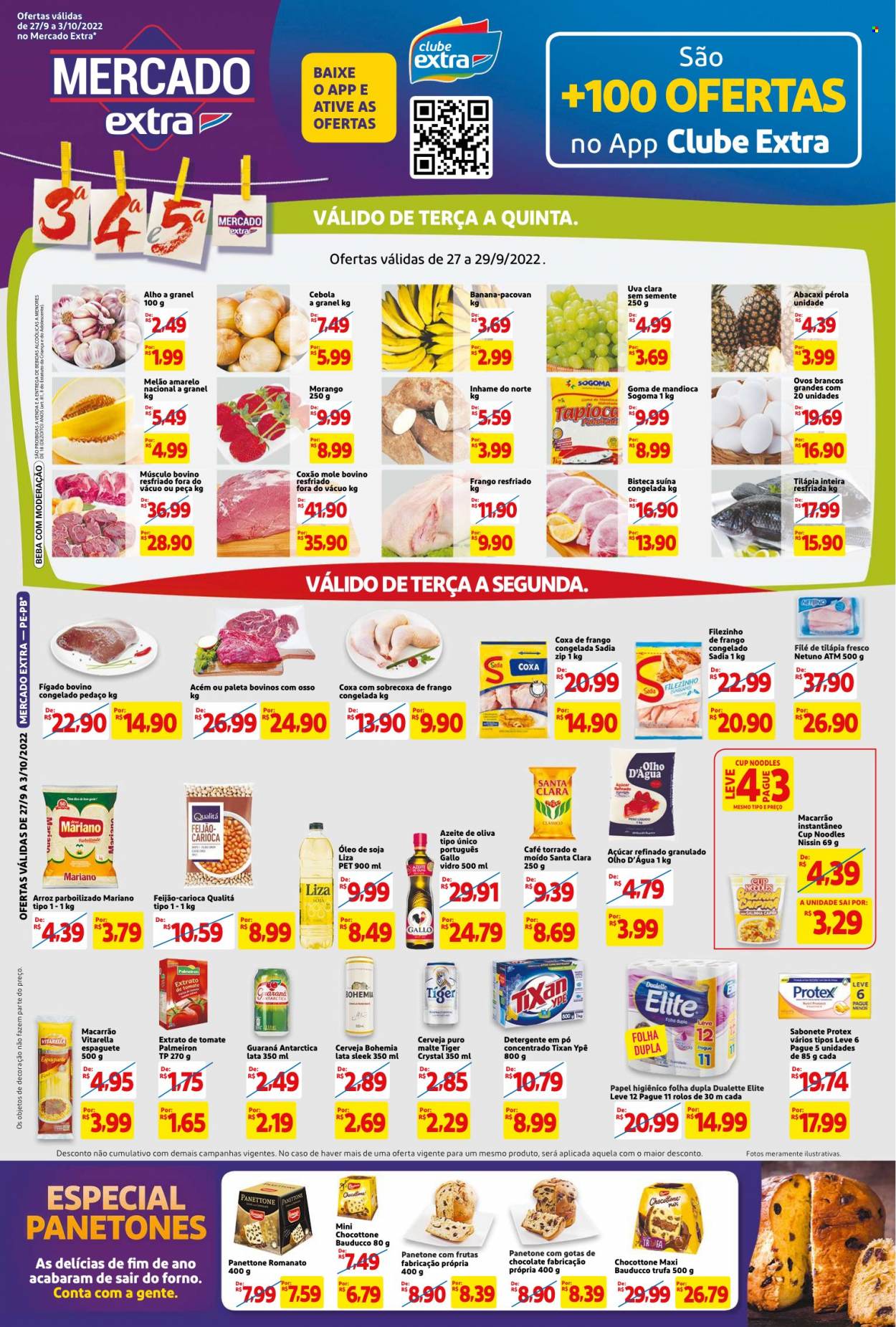 Folheto Mercado Extra - 27/09/2022 - 03/10/2022. Página 1