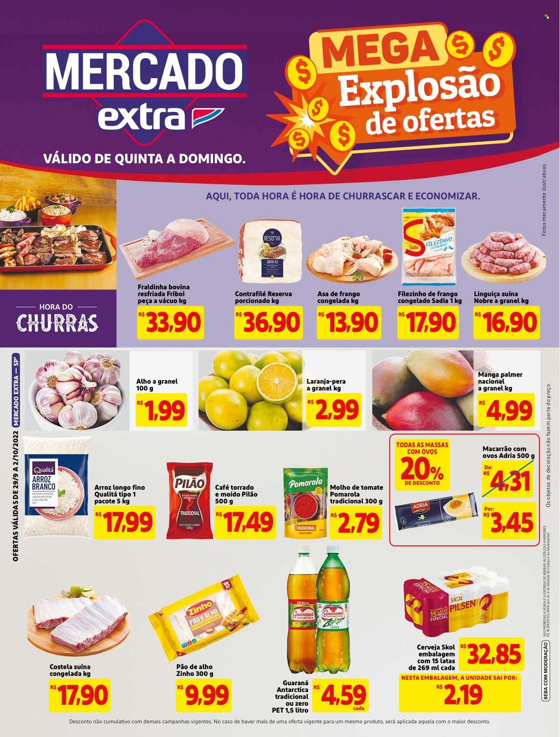 Folheto Mercado Extra - 29/09/2022 - 02/10/2022. Página 1